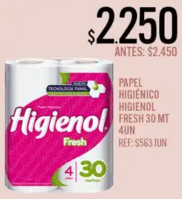 Supermercados Todo Higienol papel higiénico fresh oferta