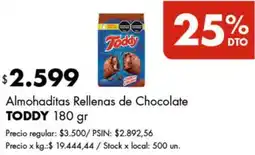 Disco Toddy almohaditas rellenas de chocolate oferta