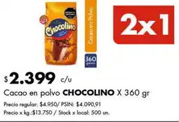 Disco Chocolino cacao en polvo oferta
