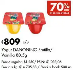 Disco Danonino yogur frutilla/ vainilla oferta