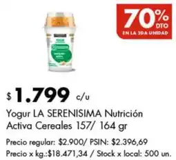 Disco La serenisima yogur nutrición activa cereales oferta