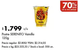 Disco Serenito postre vainilla oferta