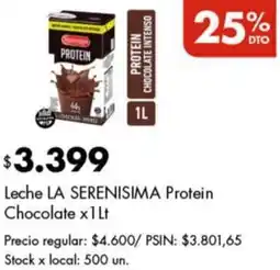 Disco La serenisima leche protein chocolate oferta