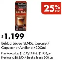 Disco Sense bebida láctea caramel/ capuccino/avellana oferta