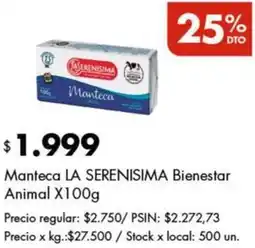 Disco La serenisima manteca bienestar animal oferta
