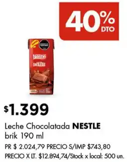 Disco Nestlé leche chocolatada brik oferta