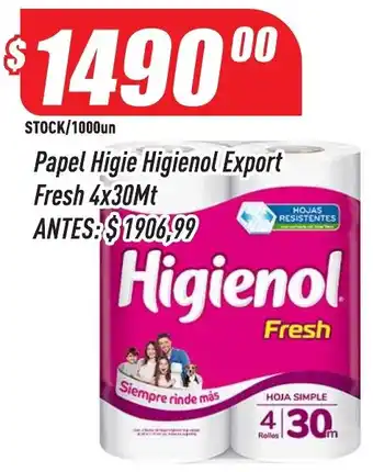 Higienol papel higie export fresh