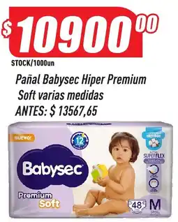 Supermercados Comodin Babysec pañal hiper premium soft varias medidas oferta