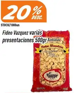 Supermercados Comodin Fideo vazquez varias presentaciones oferta
