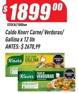 Supermercados Comodin Knorr caldo carne/verduras/ gallina oferta
