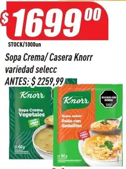 Supermercados Comodin Knorr sopa crema/casera variedad selecc oferta