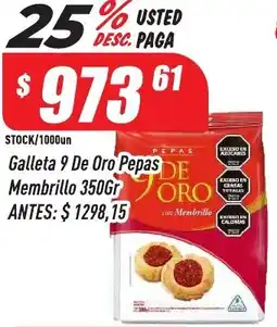 Supermercados Comodin 9 de oro galleta pepas de membrillo oferta