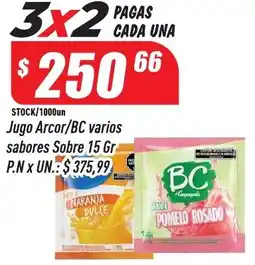 Supermercados Comodin BC jugo arcor/varios sabores sobre oferta