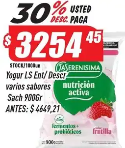 Supermercados Comodin La serenisima yogur ent/descr varios sabores sach oferta
