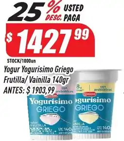 Supermercados Comodin LS yogurisimo griego yogur frutilla/vainilla oferta
