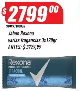 Supermercados Comodin Rexona Jabon varias fragancias oferta