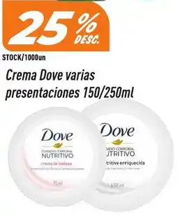 Supermercados Comodin Dove crema varias presentaciones oferta