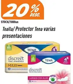 Supermercados Comodin Tena toalla/protector varias presentaciones oferta