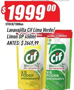 Supermercados Comodin Cif lavavajilla lima verde/ limon dp oferta