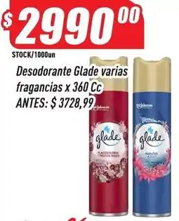Supermercados Comodin Glade desodorante varias fragancias oferta