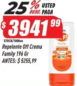 Supermercados Comodin Off! repelente crema family oferta