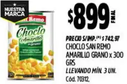 Supermercados Yaguar San remo choclo amarillo grano oferta