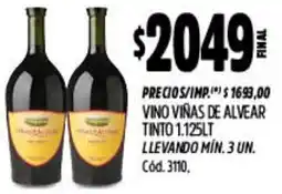 Supermercados Yaguar Viñas de alvear vino tinto oferta