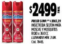 Supermercados Yaguar Selton insecticida mata moscas y mosquitos rojo oferta