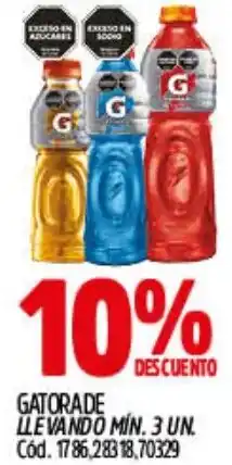 Supermercados Yaguar Gatorade oferta