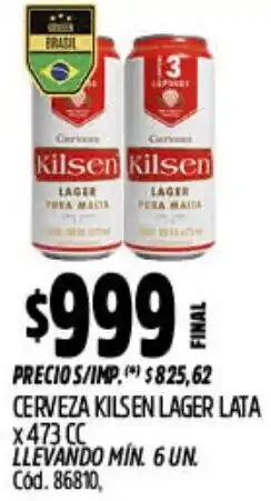 Supermercados Yaguar Kilsen cerveza lager lata oferta