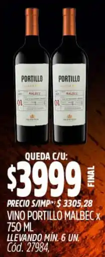 Supermercados Yaguar Portillo vino malbec oferta