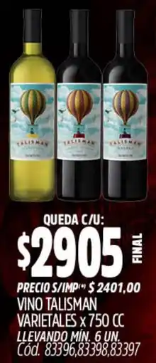 Supermercados Yaguar Talisman vino varietales oferta