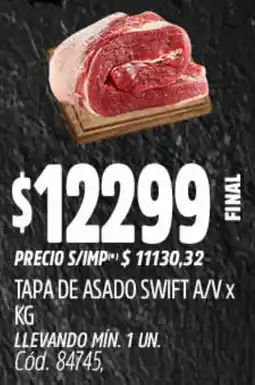 Supermercados Yaguar Swift tapa de asado a/v x kg oferta
