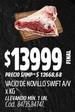 Supermercados Yaguar Swift vacio de novillo a/v oferta