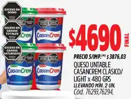 Supermercados Yaguar Casancrem queso untable clasico/ light oferta