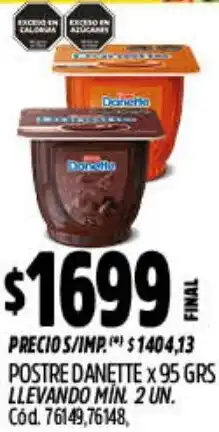 Supermercados Yaguar Danette postre oferta