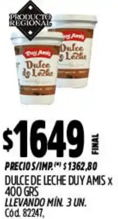 Supermercados Yaguar Duy amis dulce de leche oferta