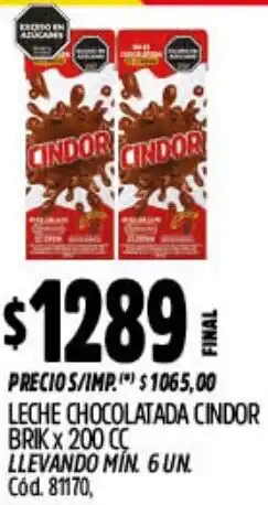 Supermercados Yaguar Cindor leche chocolatada brik oferta