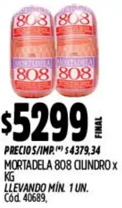 Supermercados Yaguar 808 mortadela cilindro oferta