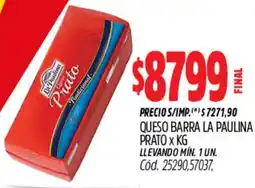 Supermercados Yaguar La paulina queso barra prato oferta
