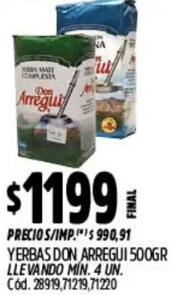 Supermercados Yaguar Don arregui yerbas oferta