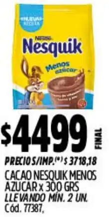 Supermercados Yaguar Nestlé nesquik cacao menos azucar oferta