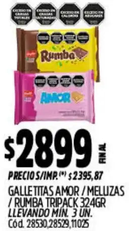 Supermercados Yaguar Amor/meluzas /rumba galletitas tripack oferta