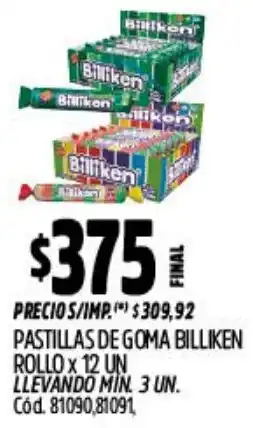 Supermercados Yaguar Billiken pastillas de goma rollo oferta
