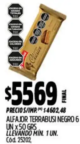Supermercados Yaguar Terrabusi alfajor negro oferta