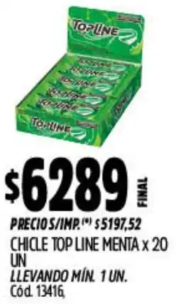 Supermercados Yaguar Top line chicle menta oferta