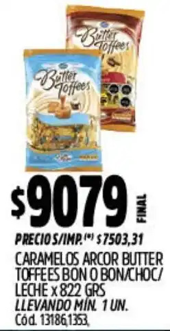 Supermercados Yaguar Butter toffees caramelos arcor bon o bon/choc/ leche oferta