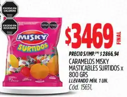 Supermercados Yaguar Misky caramelos masticables surtidos oferta