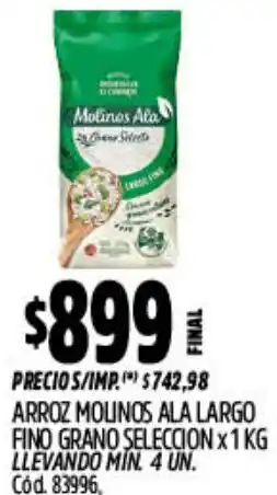 Supermercados Yaguar Molinos ala arroz largo fino grano seleccion oferta