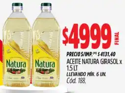 Supermercados Yaguar Natura aceite girasol oferta